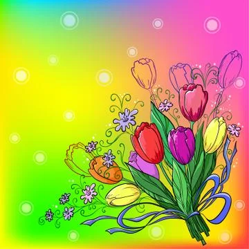 Flower, tulips, background Illustrazione stock