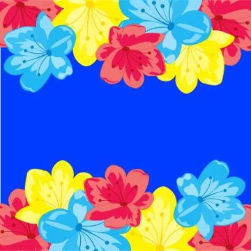 Flower on turn blue background Stock Illustration