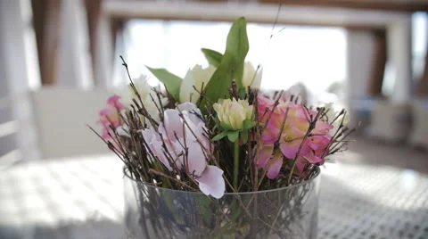 Flower on a turn table Stock Footage 67354325