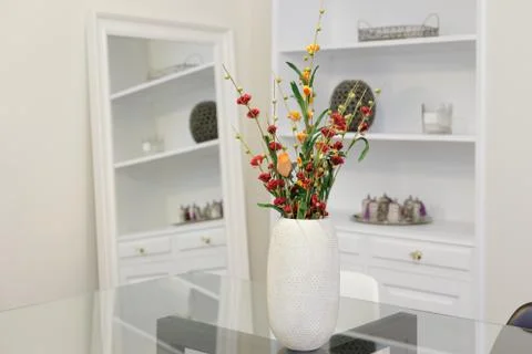 Flower Vase on Table Stock Photos