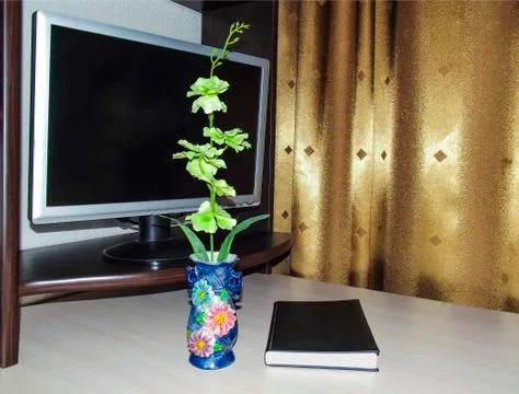 Flower in a vase on a table Stock Photos