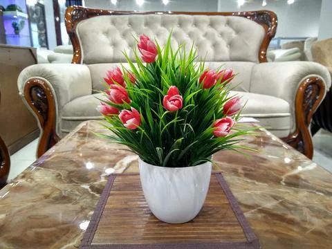 Flower Vase on the Table Stock Photos