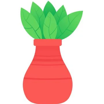 Flower vase vector flat plant bunch icon Stock Illustration