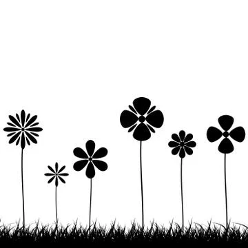 Flower vector black and white. Stock Illustration