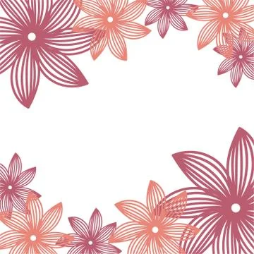 Flower vector frame. Red flowers. Pattern for opening, poster. Stock Illustration