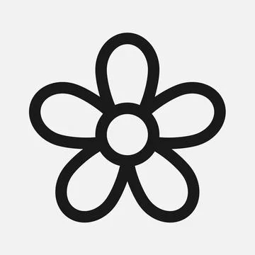 Flower vector icon isolated on white background Stock Illustration