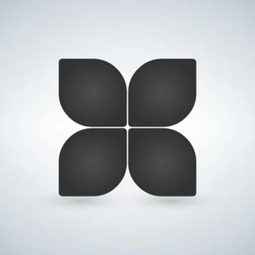 Flower vector icon or logo isolated on white. Stock Illustration