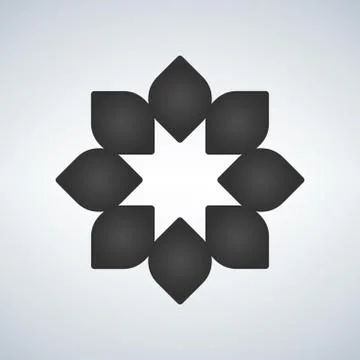 Flower vector icon or logo isolated on white. Stock Illustration