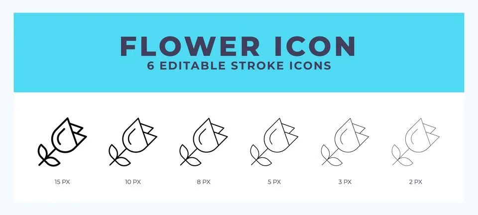 Flower vector icon for web and app. Editable stroke vector illustration Stock Illustration