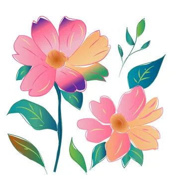 Flower Vector Illustration and Background Stock Illustration