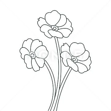Flower Vector illustration Coloring page for kids book: Royalty Free ...