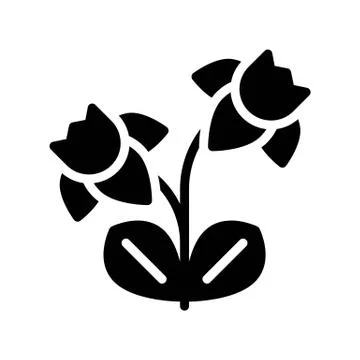 Flower vector, Isolated Spring season solid icon Stock Illustration