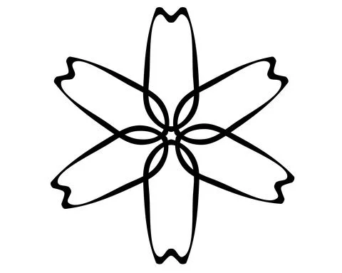 Flower - vector linear picture for coloring or sign. Outline. Abstract flower Illustrazione stock