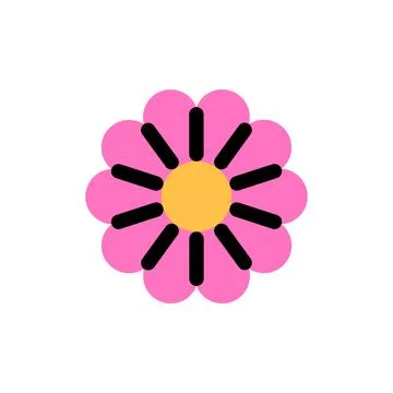 Flower. Vector logo in bold line style Stock Illustration