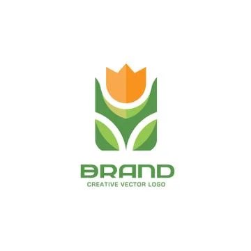 Flower vector logo concept Stock Illustration