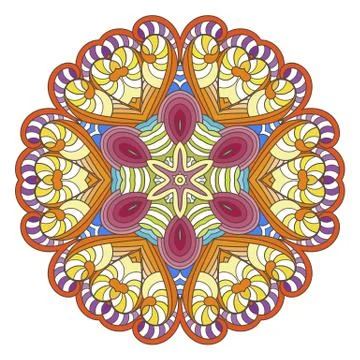 Flower vector mandala. Oriental circle pattern, coloring illustration Illustrazione stock