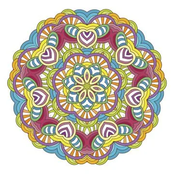 Flower vector mandala. Oriental circle pattern, coloring illustration Stock Illustration