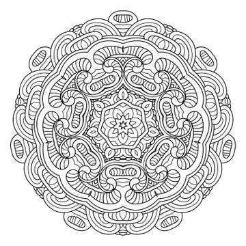 Flower vector mandala. Oriental circle pattern, coloring illustration Stock Illustration