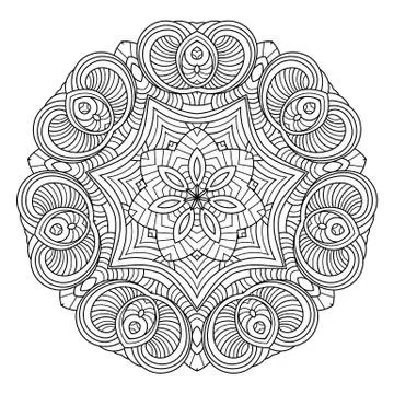 Flower vector mandala. Oriental circle pattern, coloring illustration Stock Illustration