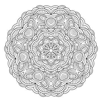Flower vector mandala. Oriental circle pattern, coloring illustration Stock Illustration