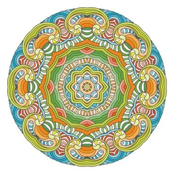 Flower vector mandala. Oriental circle pattern, coloring illustration Stock Illustration
