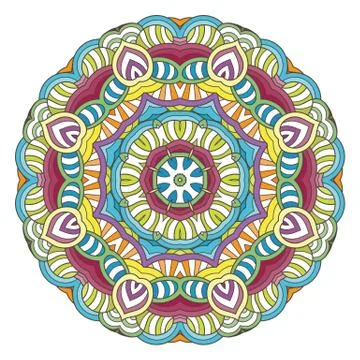 Flower vector mandala. Oriental circle pattern, coloring illustration 스톡 일러스트