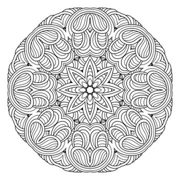 Flower vector mandala. Oriental circle pattern, coloring illustration Illustrazione stock