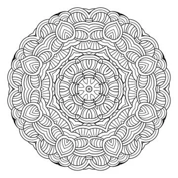 Flower vector mandala. Oriental circle pattern, coloring illustration Stock Illustration