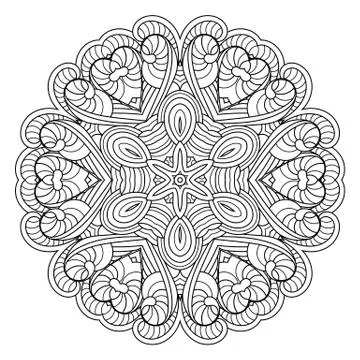 Flower vector mandala. Oriental circle pattern, coloring illustration Stock Illustration
