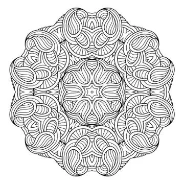 Flower vector mandala. Oriental circle pattern, coloring illustration Stock Illustration