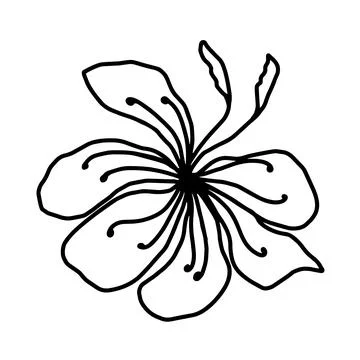Flower vector one line art, minimalist contour hand drawing Stock Illustration