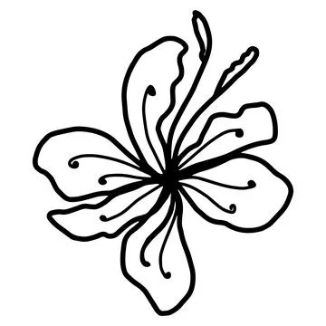 Flower vector one line art, minimalist contour hand drawing Stock Illustration