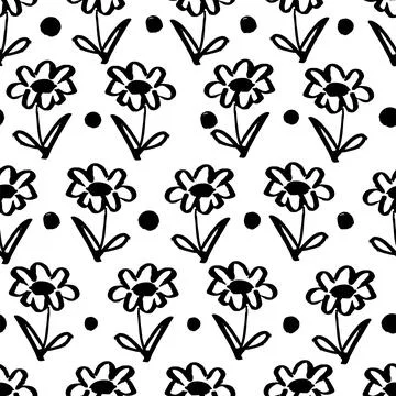 Flower vector seamless pattern Illustrazione stock
