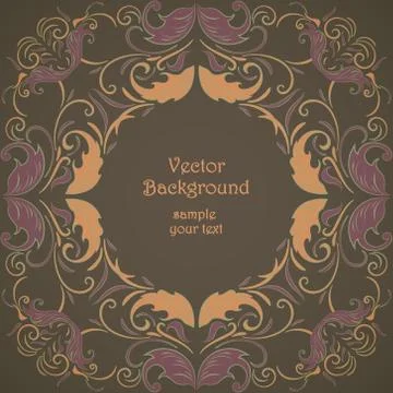Flower vintage frame Stock Illustration