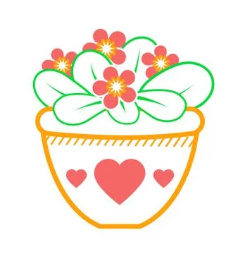 Flower violet linear style Stock Illustration