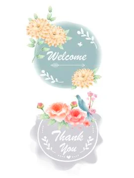 Flower watercolor elements Stock Illustration