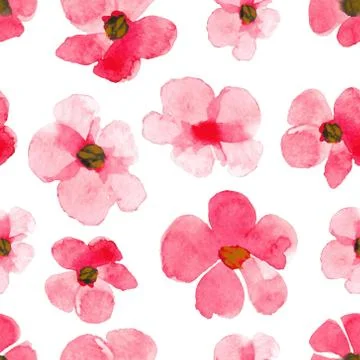Flower watercolor seamless pattern background design. Vector illustration. Stock Illustration