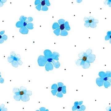 Flower watercolor seamless pattern background design. Vector illustration. Illustrazione stock