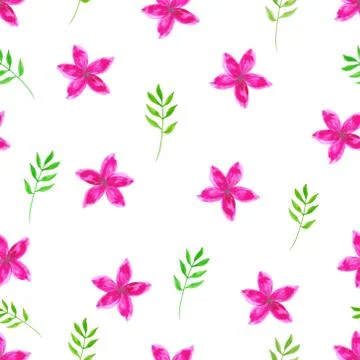 Flower watercolor seamless pattern background design. Vector illustration. Stock Illustration