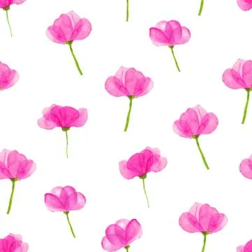 Flower watercolor seamless pattern background design. Vector illustration. Stock Illustration