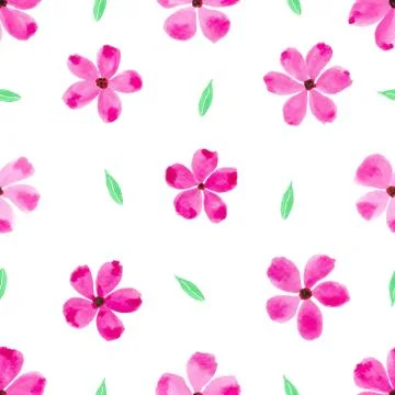 Flower watercolor seamless pattern background design. Vector illustration. Stock Illustration