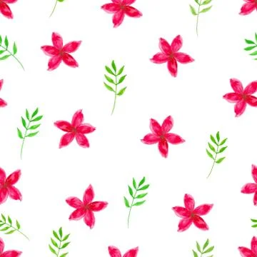 Flower watercolor seamless pattern background design. Vector illustration. Stock Illustration