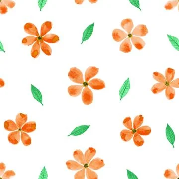 Flower watercolor seamless pattern background design. Vector illustration. Stock Illustration