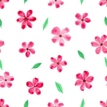Flower watercolor seamless pattern background design. Vector illustration. Illustrazione stock