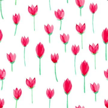 Flower watercolor seamless pattern background design. Vector illustration. Stock Illustration