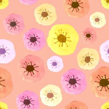 Flower watercolor seamless pattern background design. Vector illustration. Stock Illustration