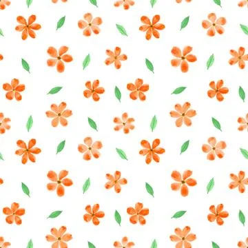 Flower watercolor seamless pattern background design. Vector illustration. Illustrazione stock