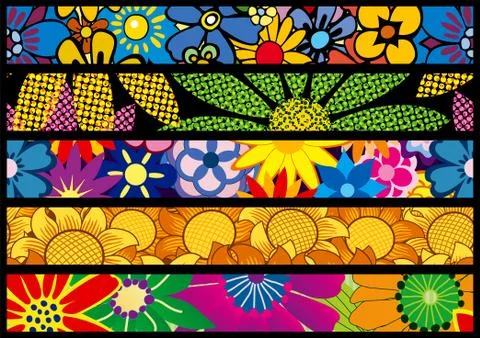 Flower web banners Stock Illustration