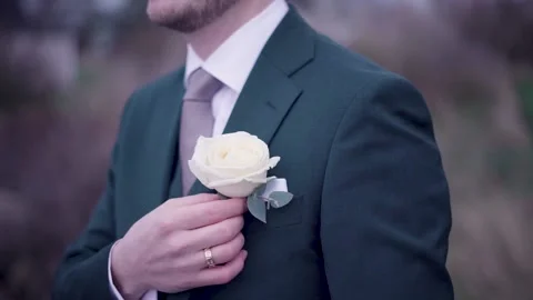Flower wedding Groom Stock Footage 168870376