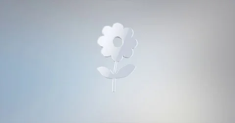 Flower White 3d Icon Stock Footage 77536295